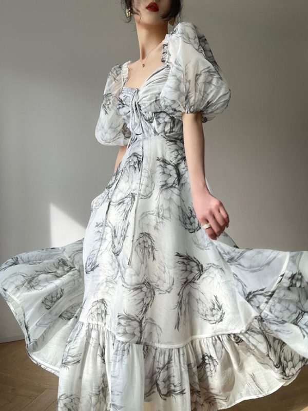 Style Floral Midi Hasru Dress